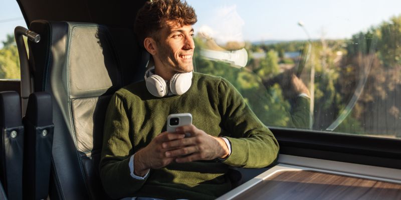 Viajante de viagem corporativa sustentável